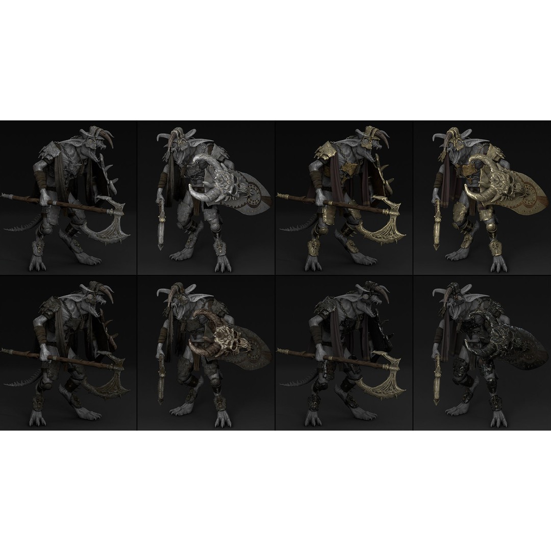 Brutal Armor 3D Model – Low Poly Rigged Character Armor Set - View 24