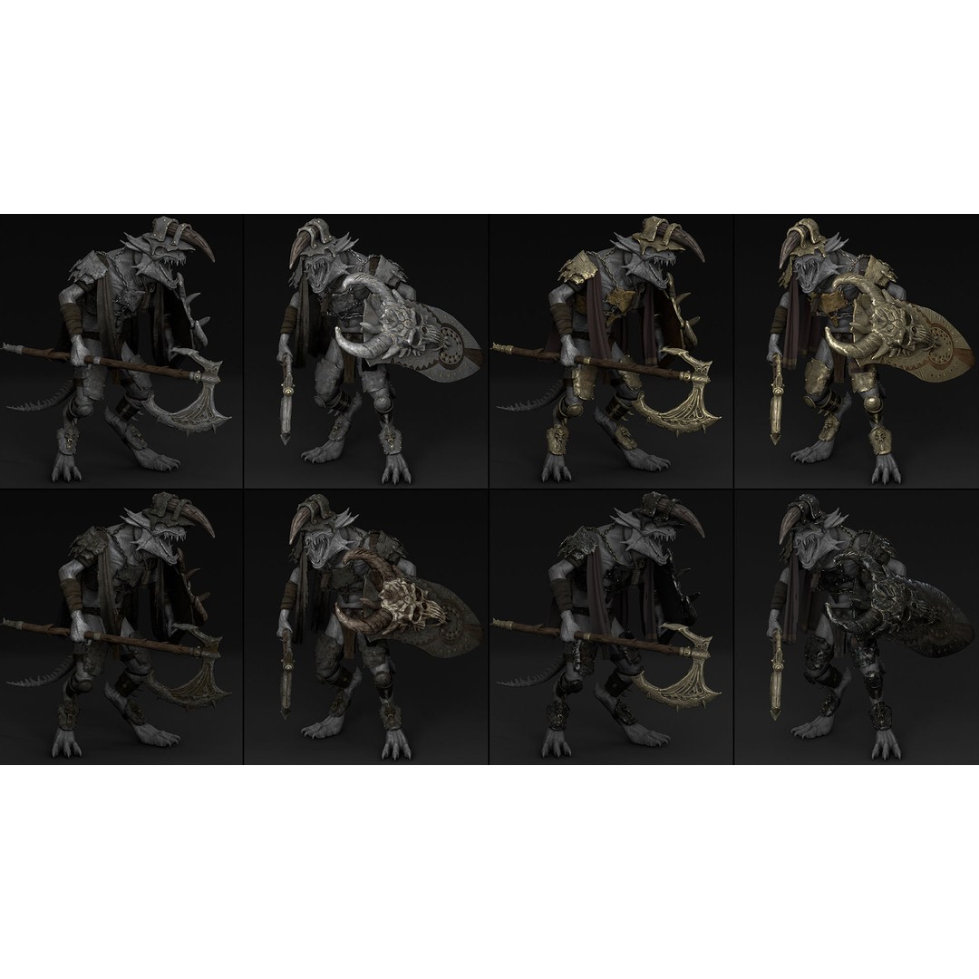 Brutal Armor 3D Model – Low Poly Rigged Character Armor Set - View 25