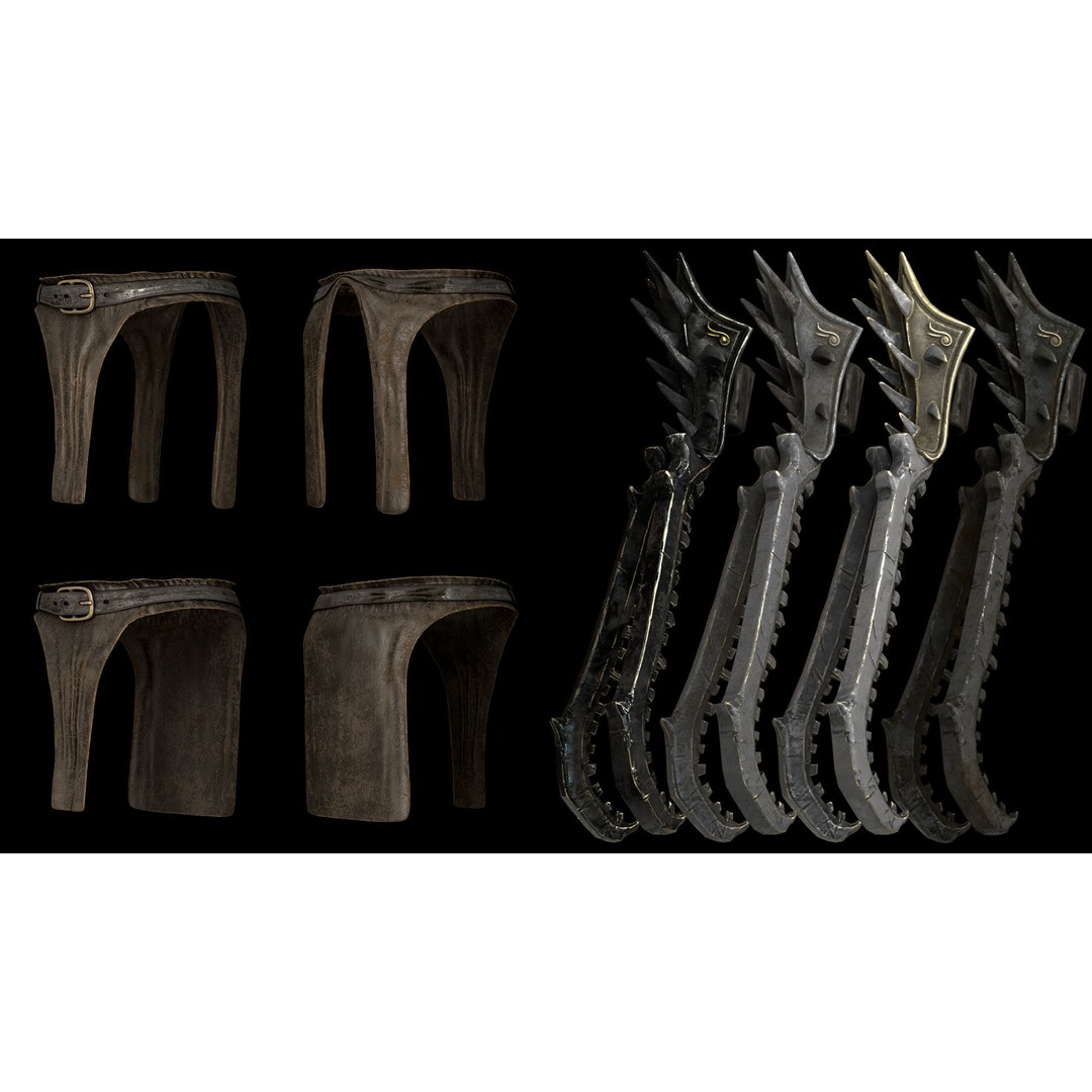 Brutal Armor 3D Model – Low Poly Rigged Character Armor Set - View 9