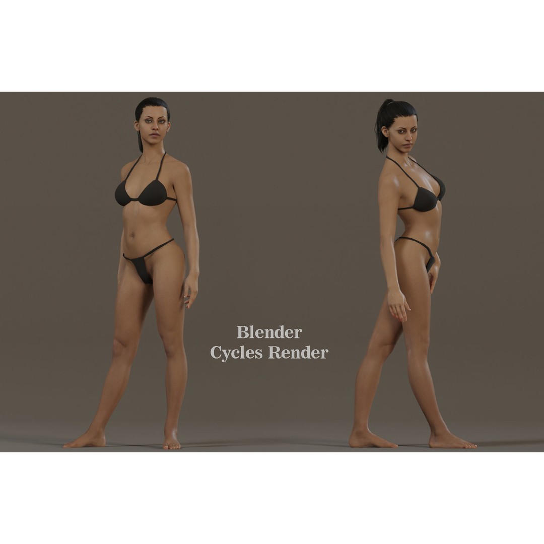 Female Base Model 3D Model – Low Poly Rigged Character, FBX, Blender - View 10