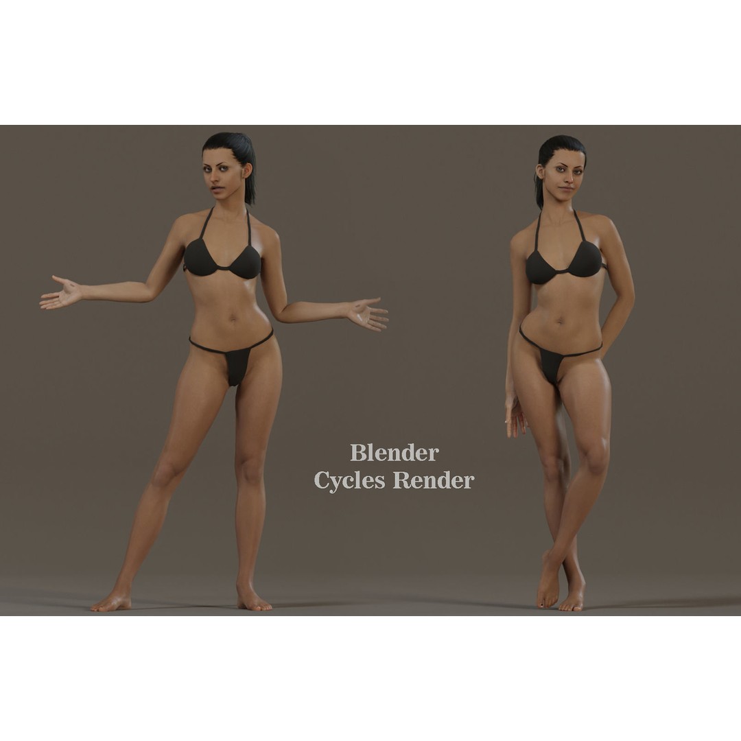 Female Base Model 3D Model – Low Poly Rigged Character, FBX, Blender - View 11