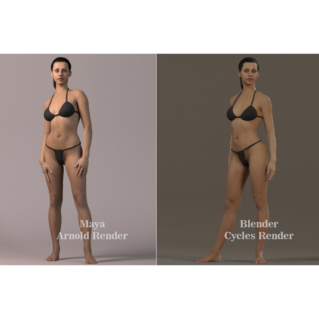 Female Base Model 3D Model – Low Poly Rigged Character, FBX, Blender - View 13