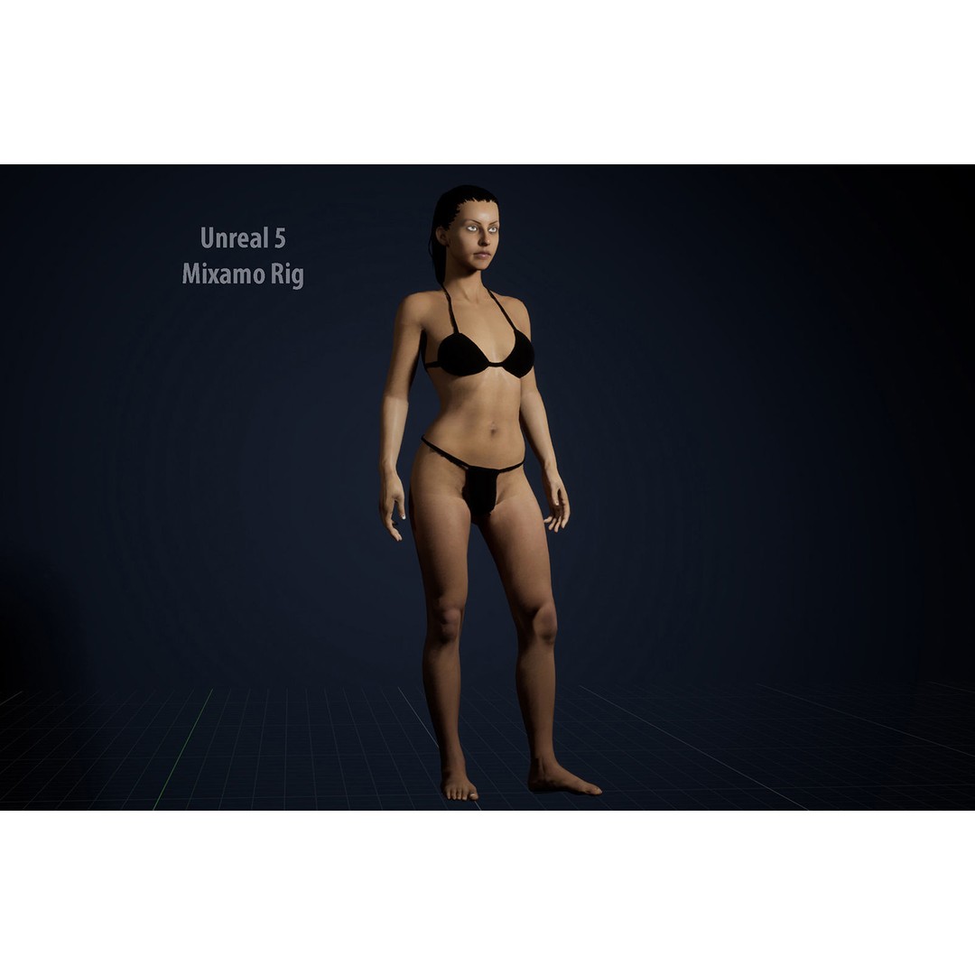 Female Base Model 3D Model – Low Poly Rigged Character, FBX, Blender - View 14