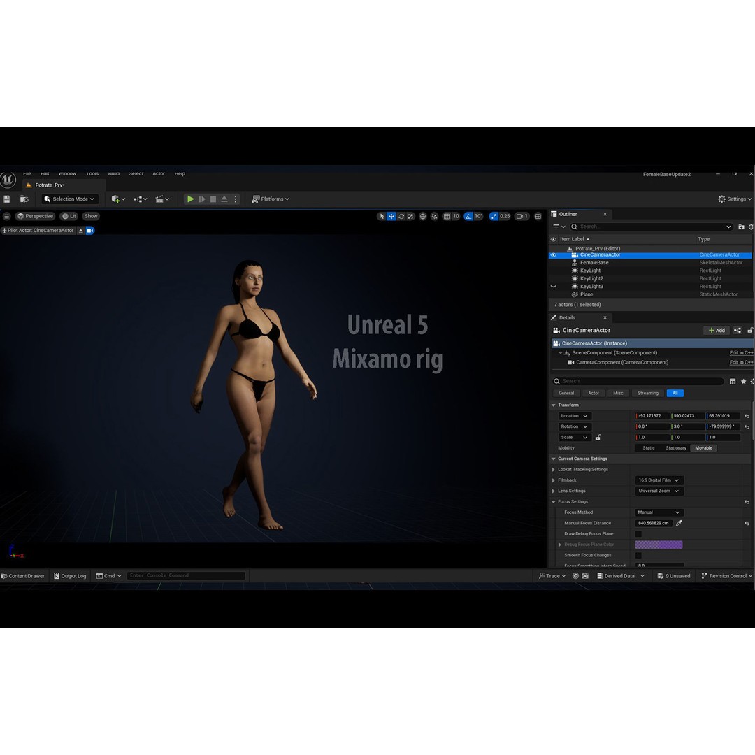 Female Base Model 3D Model – Low Poly Rigged Character, FBX, Blender - View 20