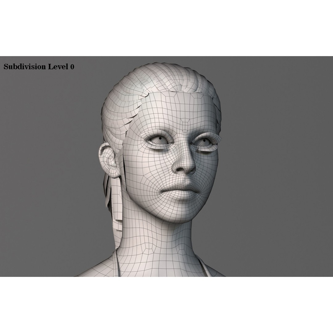 Female Base Model 3D Model – Low Poly Rigged Character, FBX, Blender - View 24