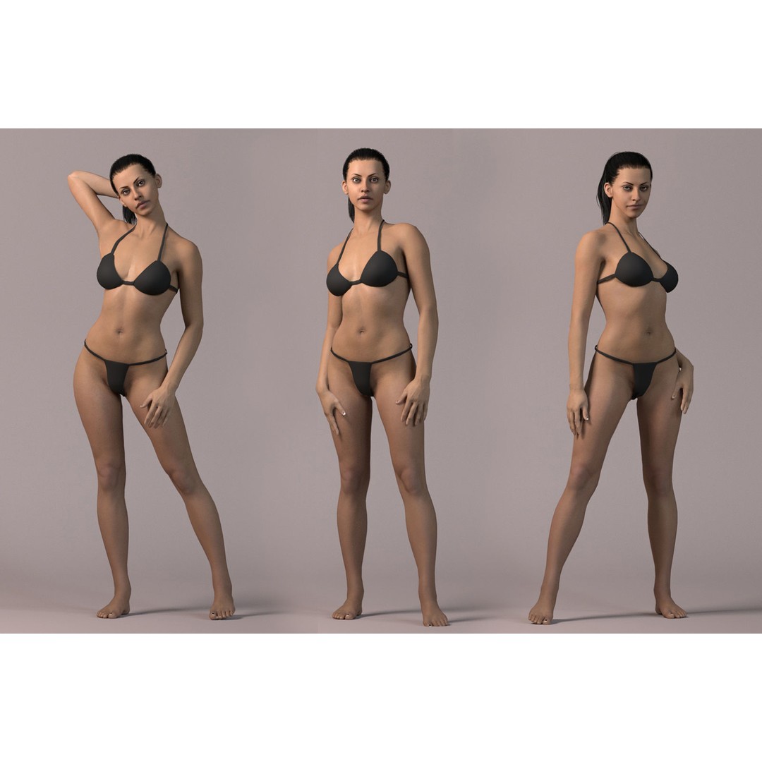 Female Base Model 3D Model – Low Poly Rigged Character, FBX, Blender - View 4