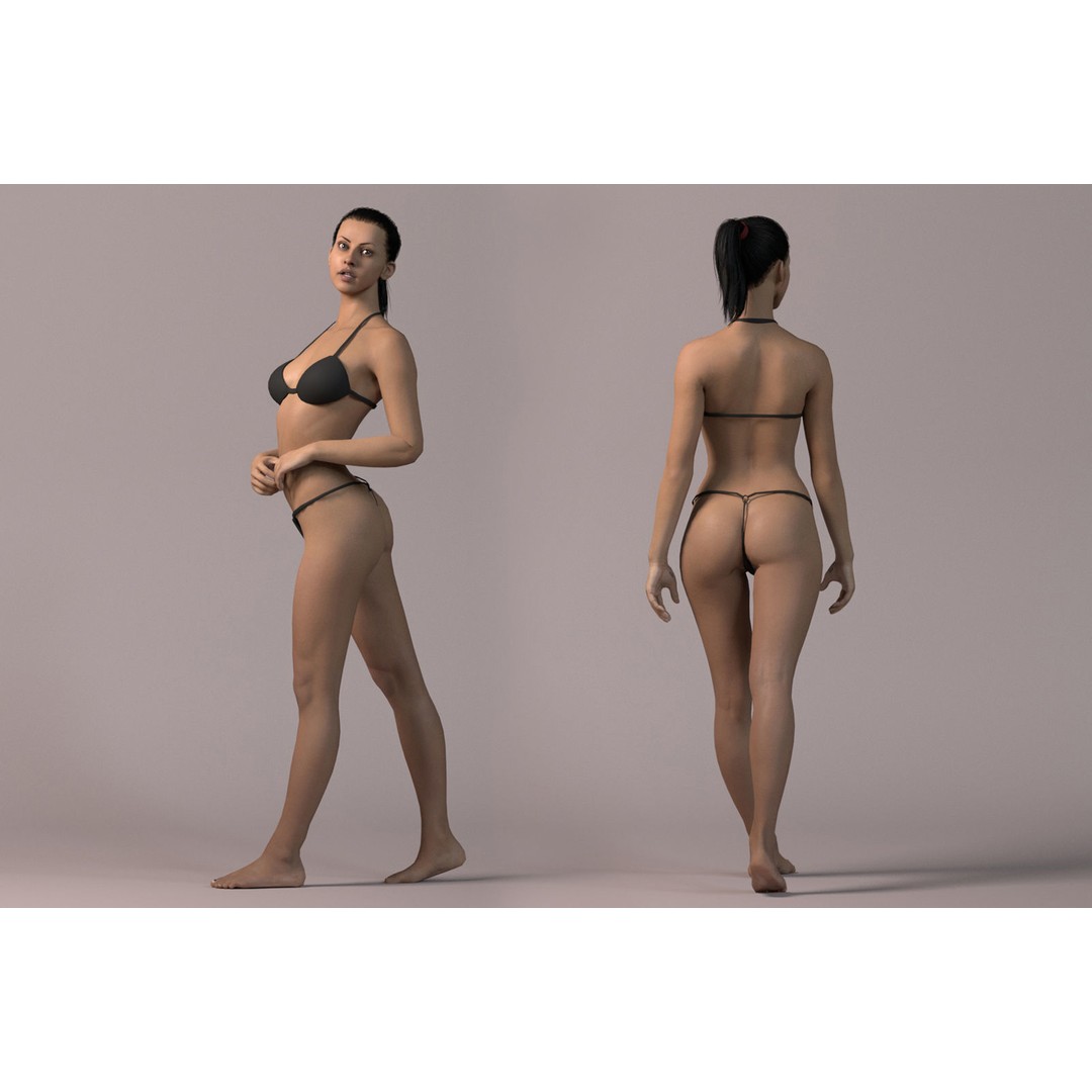 Female Base Model 3D Model – Low Poly Rigged Character, FBX, Blender - View 6