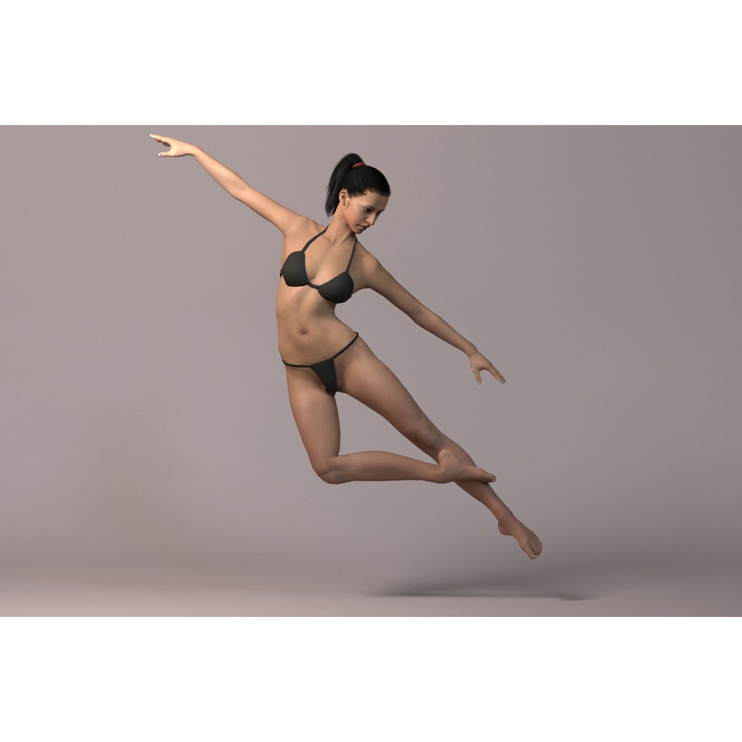 Female Base Model 3D Model – Low Poly Rigged Character, FBX, Blender - View 7