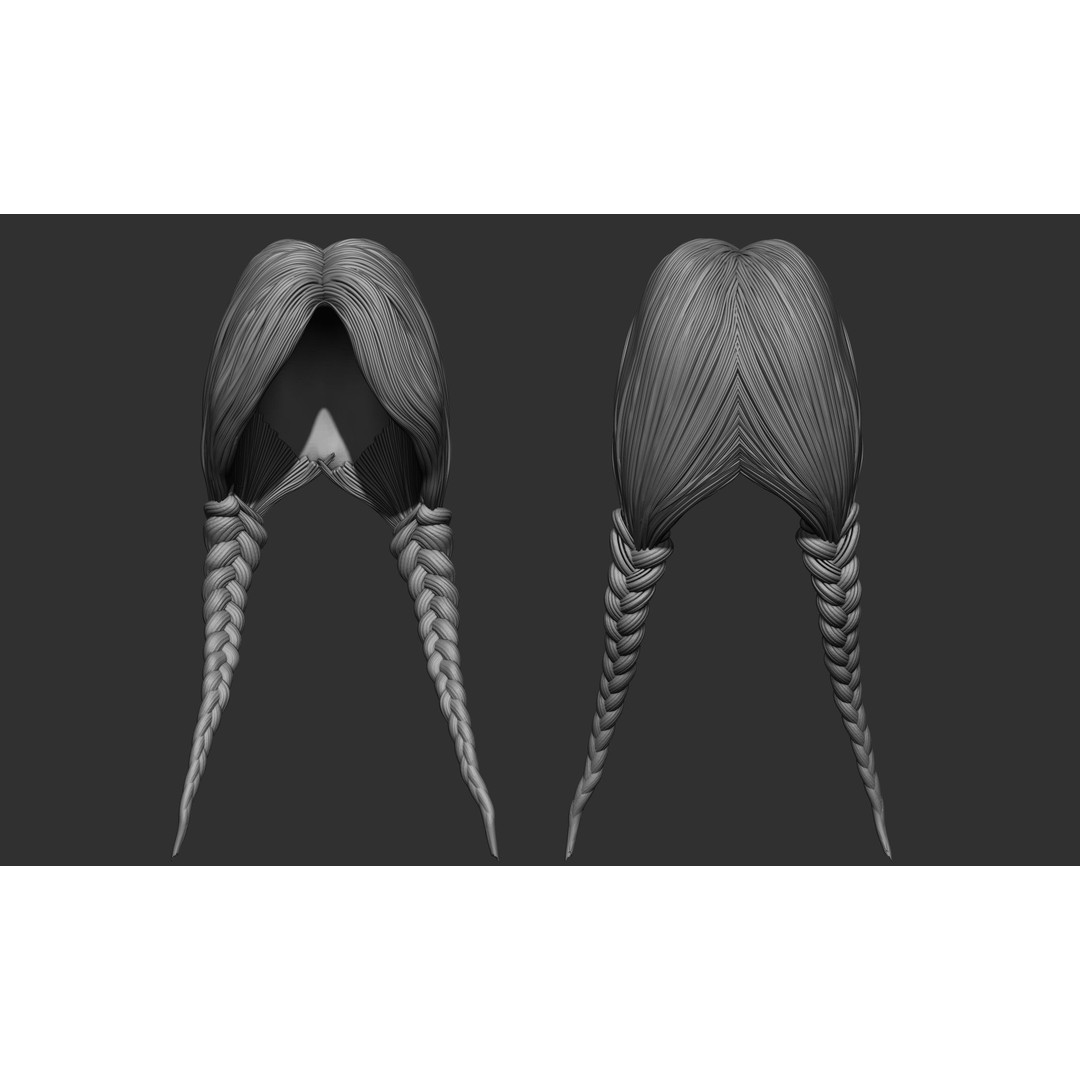 Female Hair 3D Model – High Poly Collection, ZTL, OBJ, STL - View 52