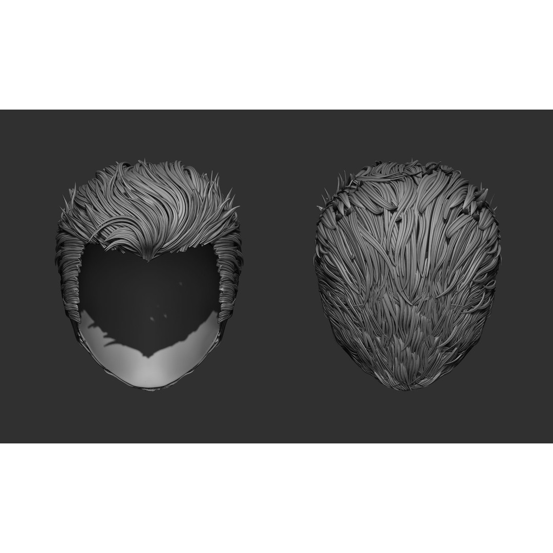 Female Hair 3D Model – High Poly Collection, ZTL, OBJ, STL - View 8
