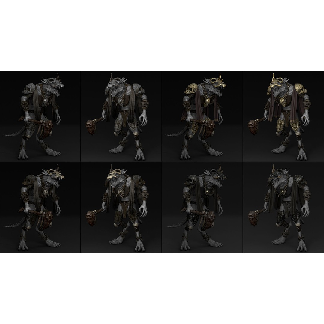 Barbarian Armor 3D Model – Low Poly Rigged Game Asset, FBX