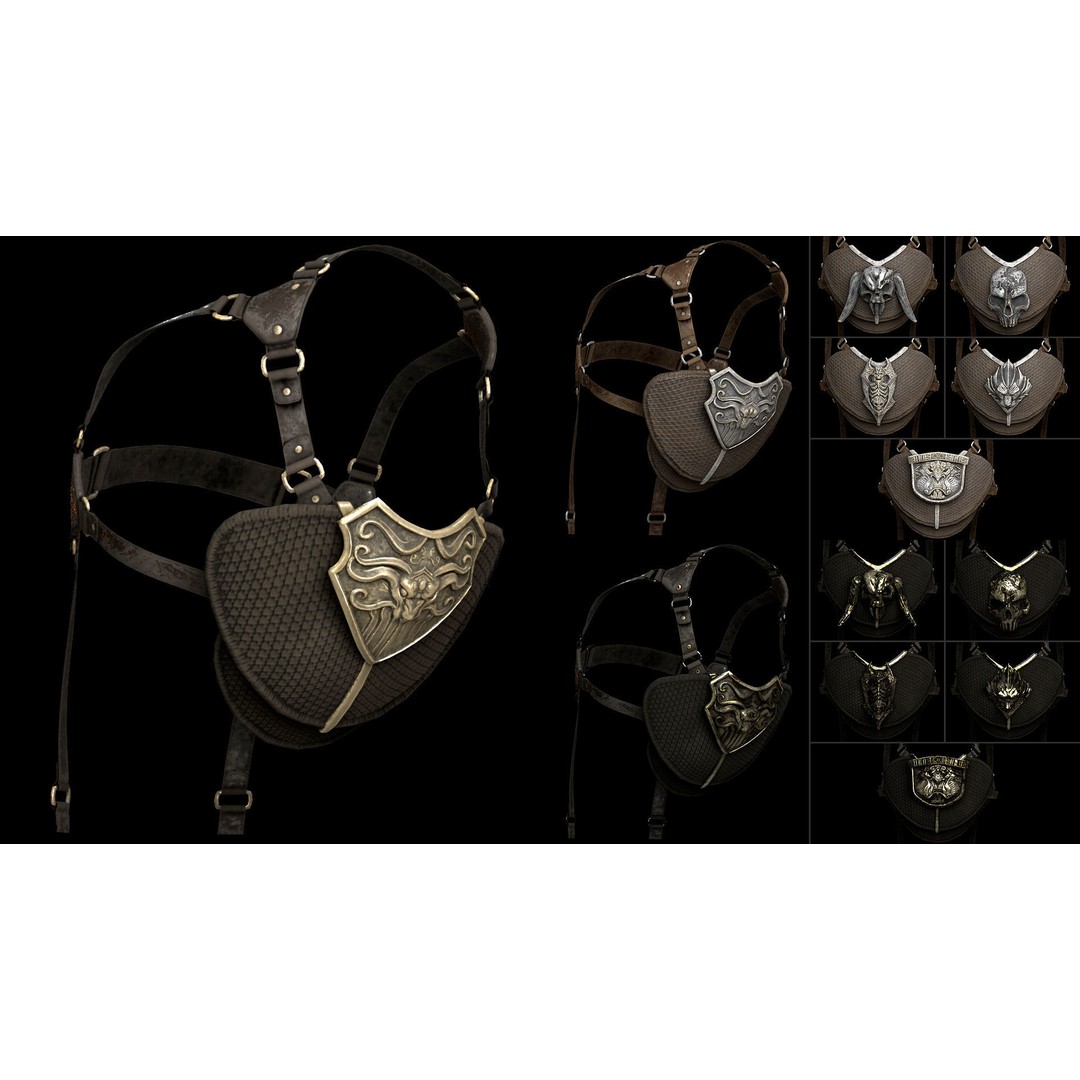 Barbarian Armor 3D Model – Low Poly Rigged Game Asset, FBX - View 16