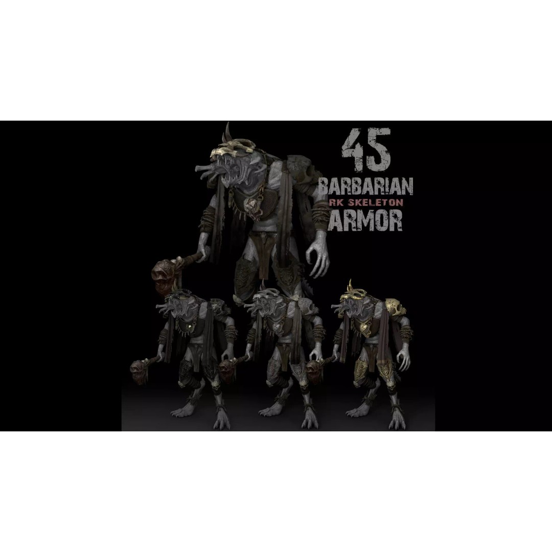 Barbarian Armor 3D Model – Low Poly Rigged Game Asset, FBX - View 2