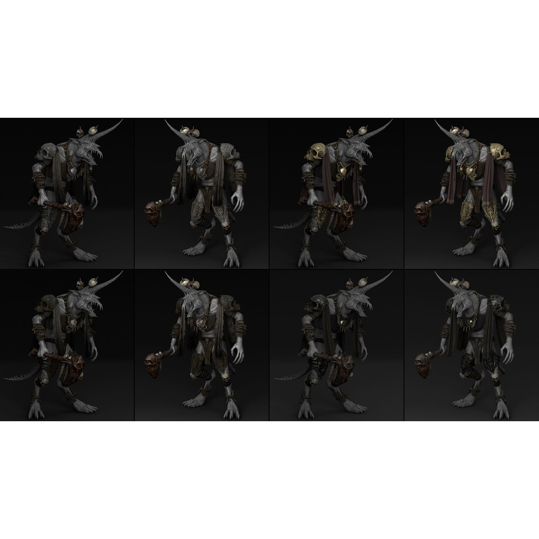 Barbarian Armor 3D Model – Low Poly Rigged Game Asset, FBX - View 20