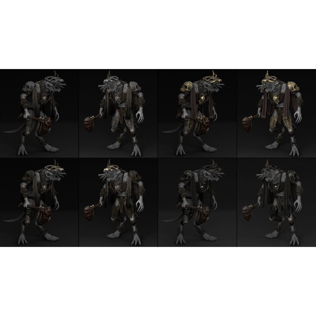 Barbarian Armor 3D Model – Low Poly Rigged Game Asset, FBX - View 23