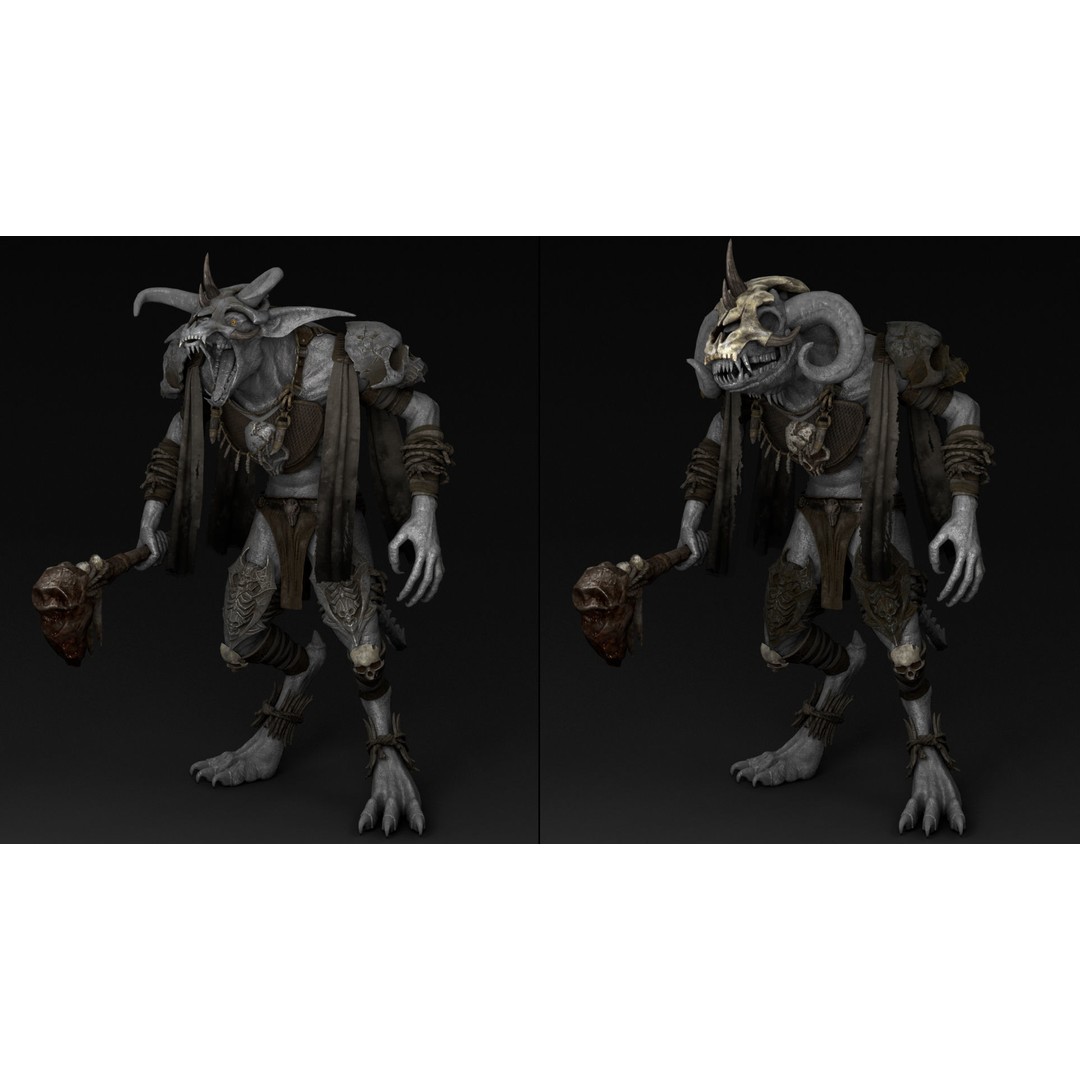 Barbarian Armor 3D Model – Low Poly Rigged Game Asset, FBX - View 4