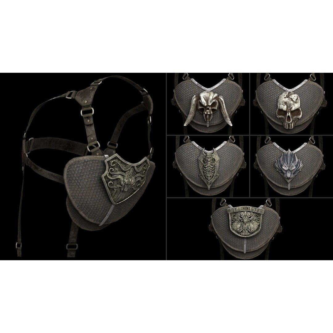 Barbarian Armor 3D Model – Low Poly Rigged Game Asset, FBX - View 9