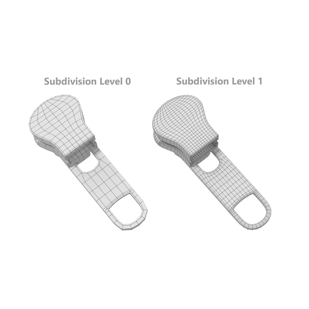 Zipper Slider 3D Model – Mid Polygonal Mesh, PBR Textures, FBX