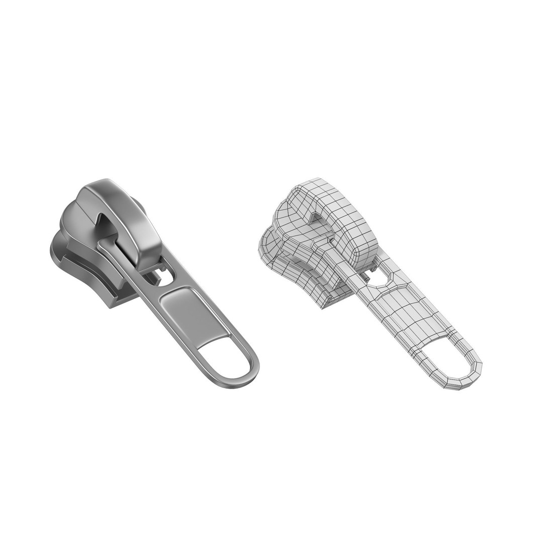 Zipper Slider 3D Model – Mid Polygonal Mesh, PBR Textures, FBX - View 3