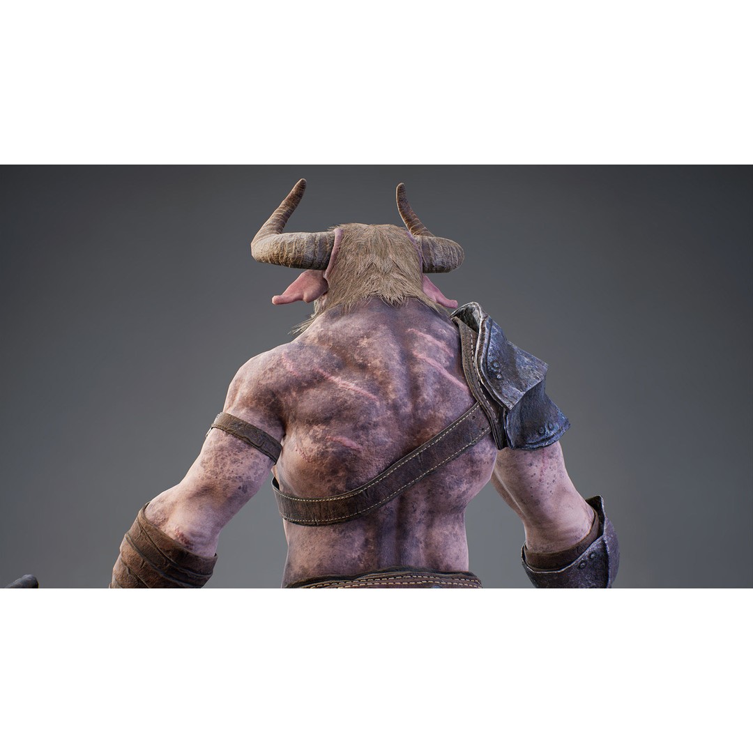 Armored Minotaur 3D Model – Low Poly Rigged Character, FBX - View 11