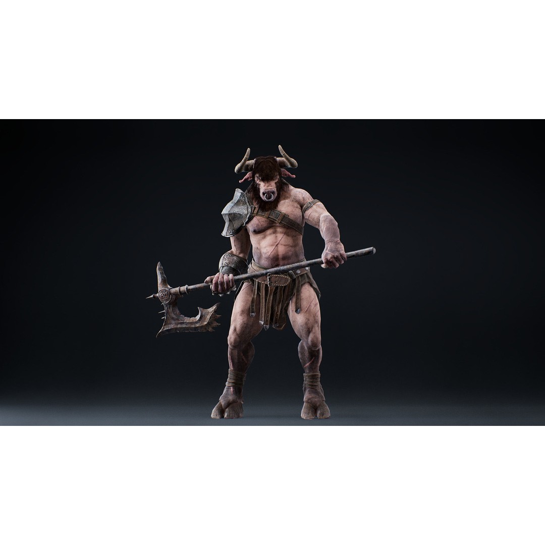 Armored Minotaur 3D Model – Low Poly Rigged Character, FBX - View 16