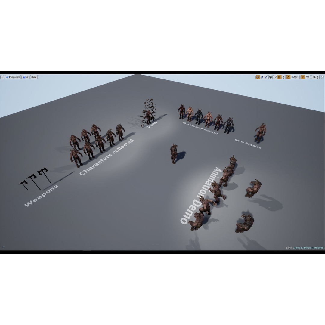 Armored Minotaur 3D Model – Low Poly Rigged Character, FBX - View 26