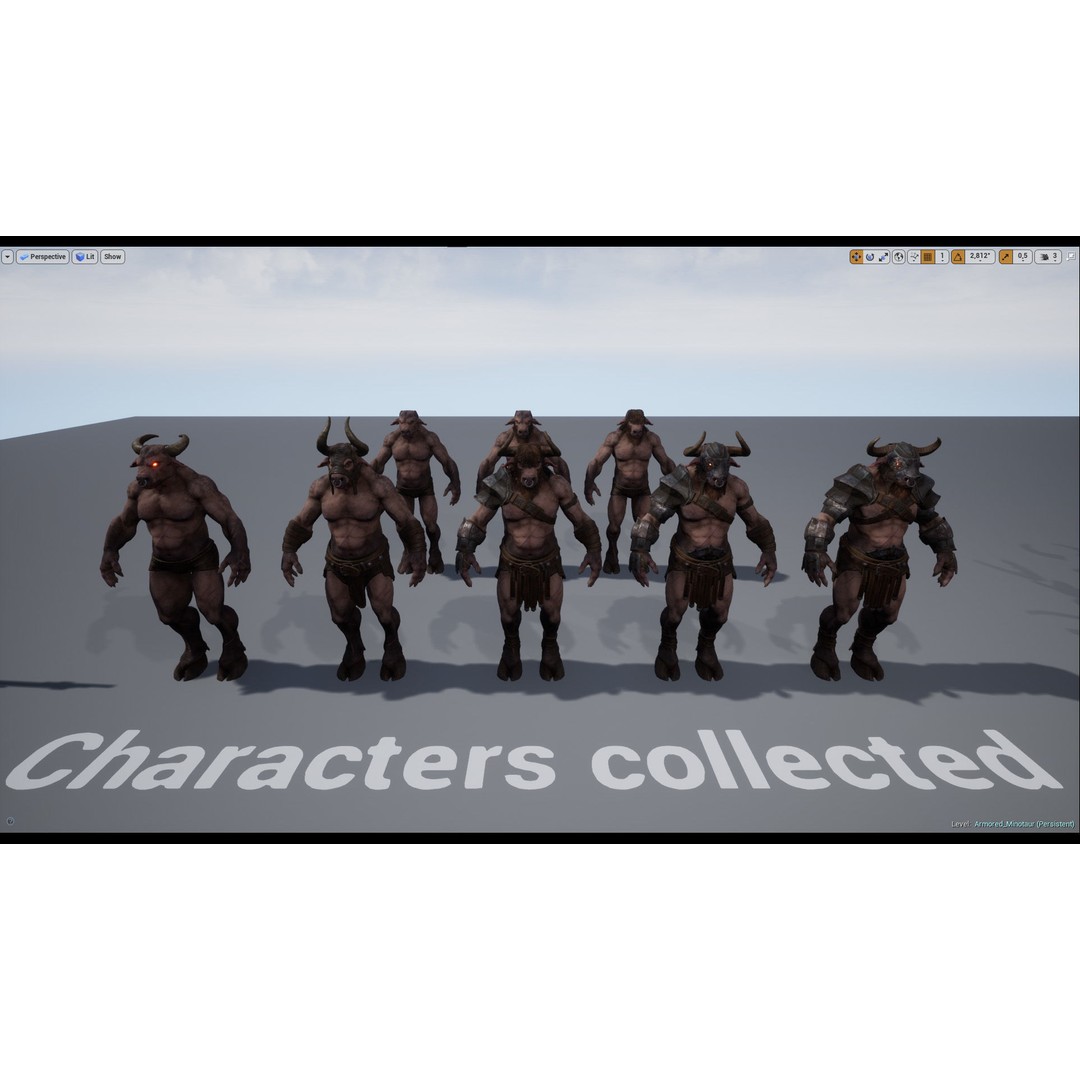 Armored Minotaur 3D Model – Low Poly Rigged Character, FBX - View 27