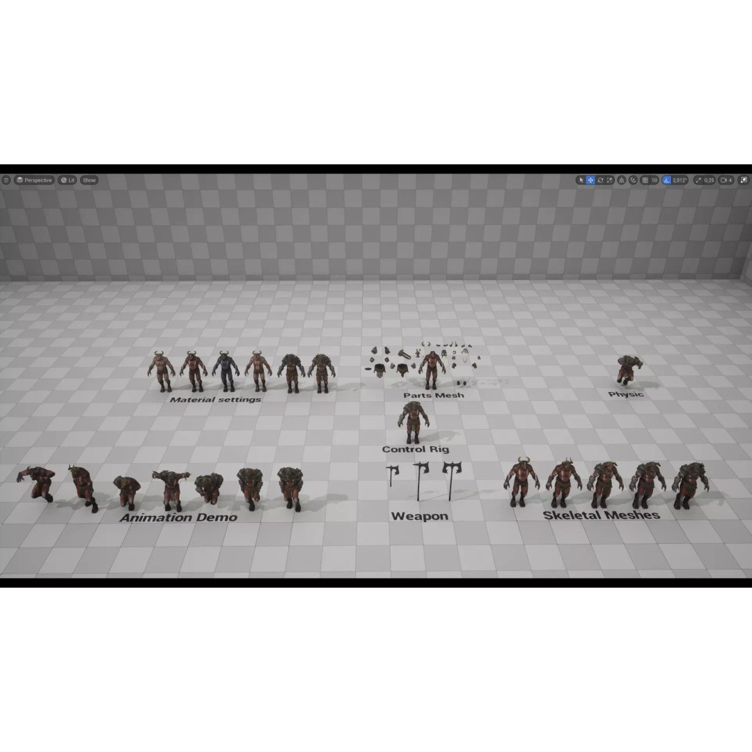 Armored Minotaur 3D Model – Low Poly Rigged Character, FBX - View 31