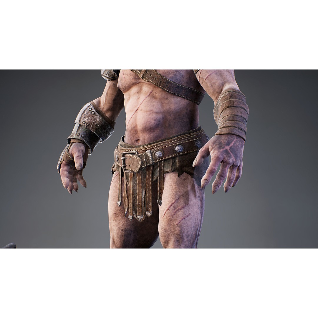 Armored Minotaur 3D Model – Low Poly Rigged Character, FBX - View 5