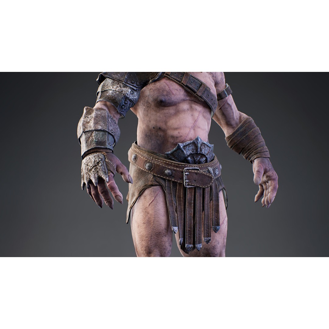 Armored Minotaur 3D Model – Low Poly Rigged Character, FBX - View 6