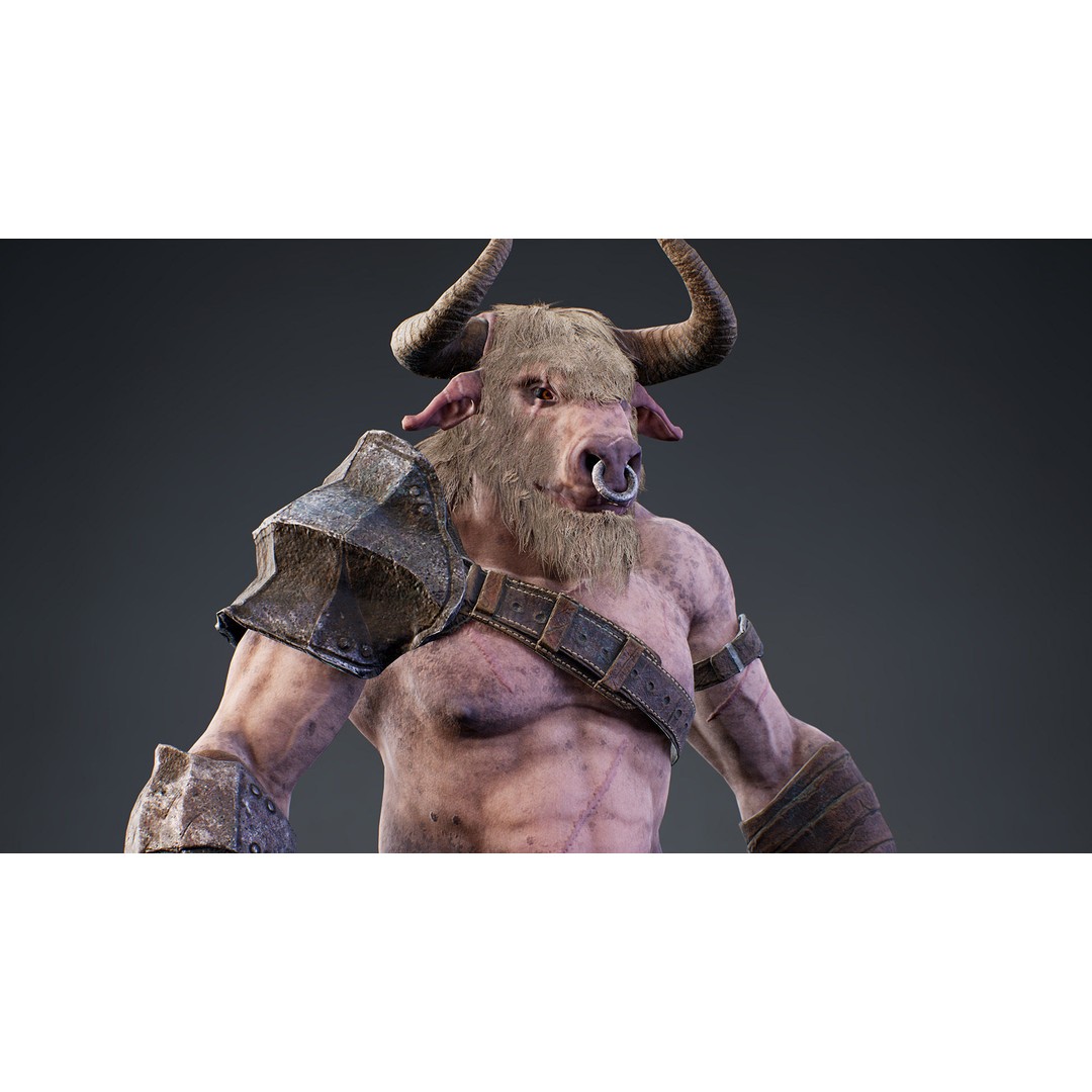 Armored Minotaur 3D Model – Low Poly Rigged Character, FBX - View 8