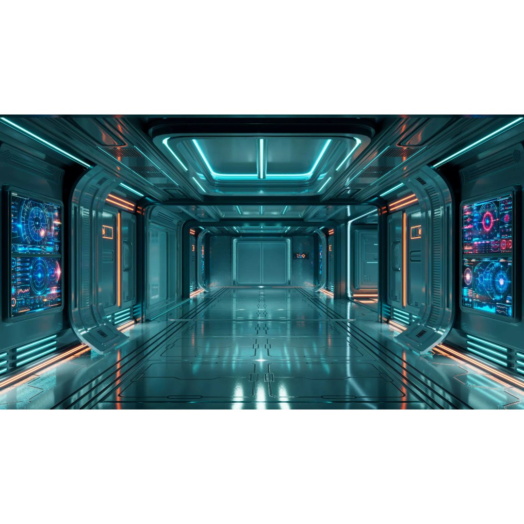 Sci-Fi Corridor Station 3D Model – Futuristic Environment with PBR Textures - View 7