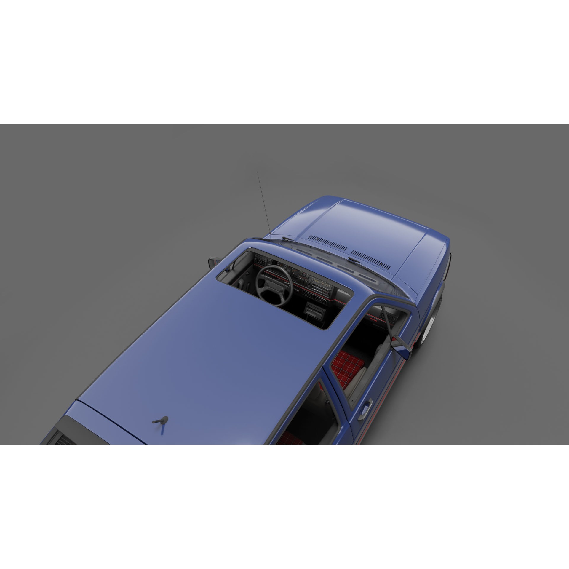 VW Golf GTI 16V MK2 - Low-Poly Game-Ready 3D Model - View 10