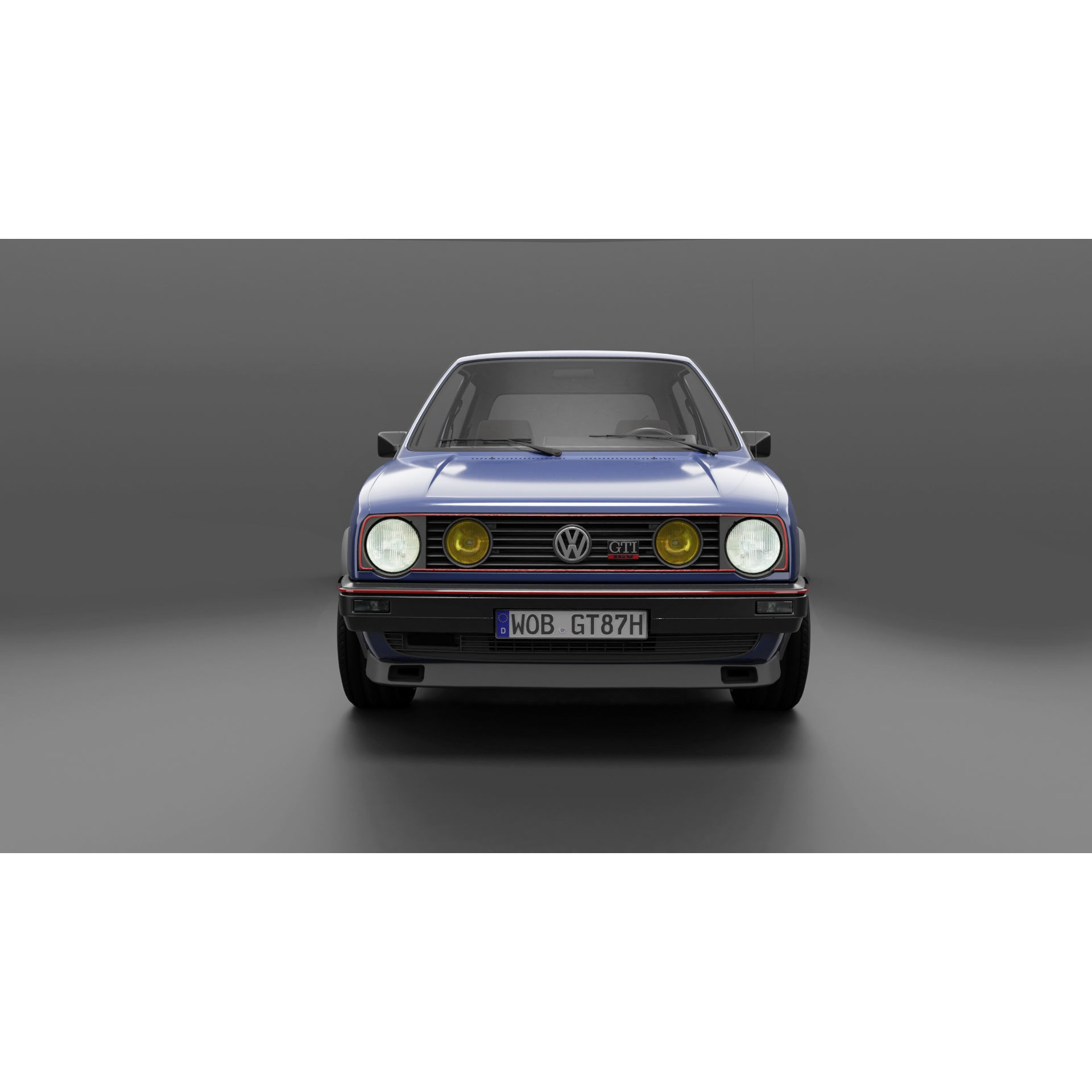 VW Golf GTI 16V MK2 - Low-Poly Game-Ready 3D Model - View 15