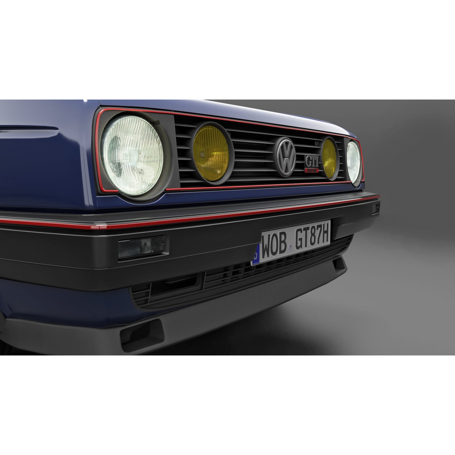 VW Golf GTI 16V MK2 - Low-Poly Game-Ready 3D Model - View 18