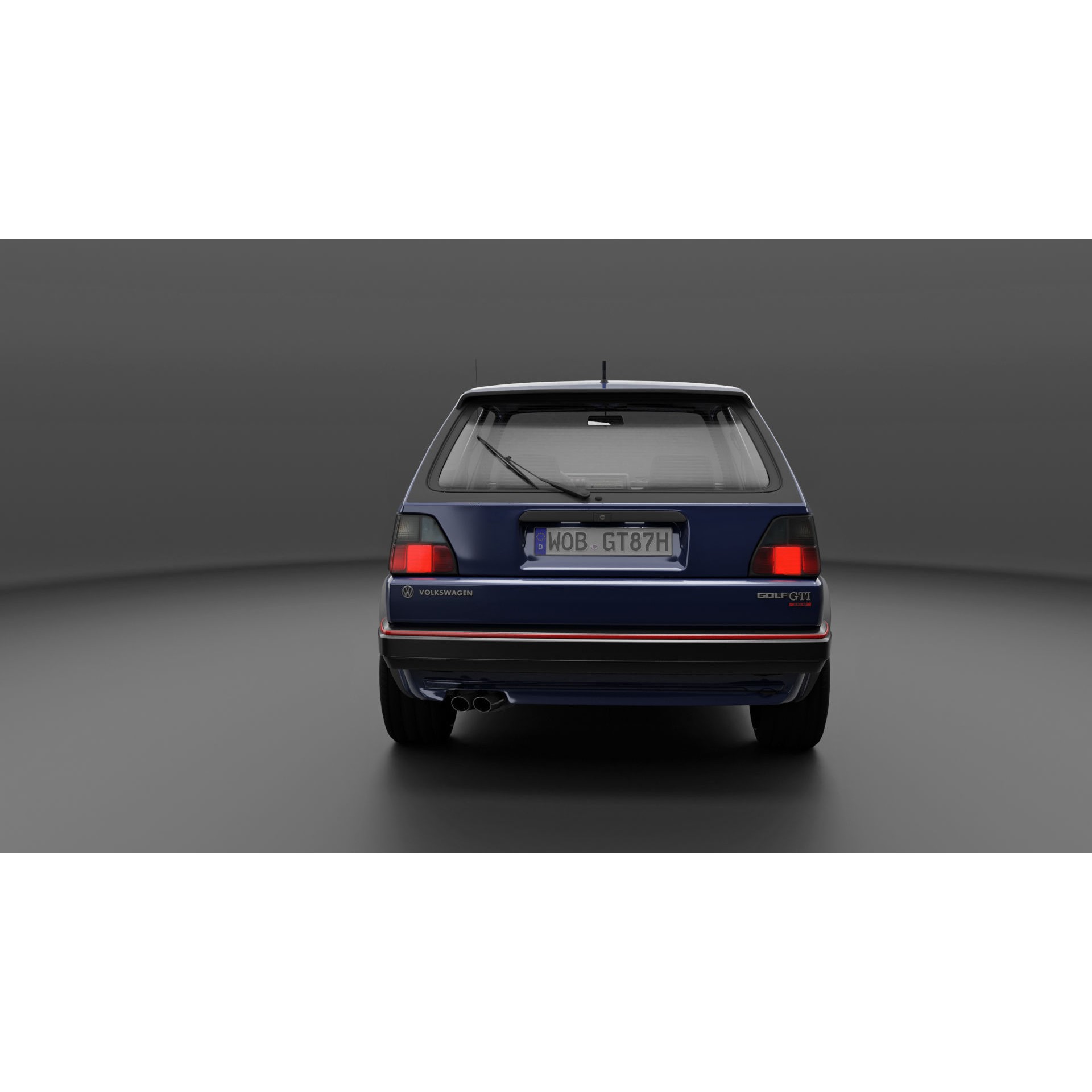 VW Golf GTI 16V MK2 - Low-Poly Game-Ready 3D Model - View 25