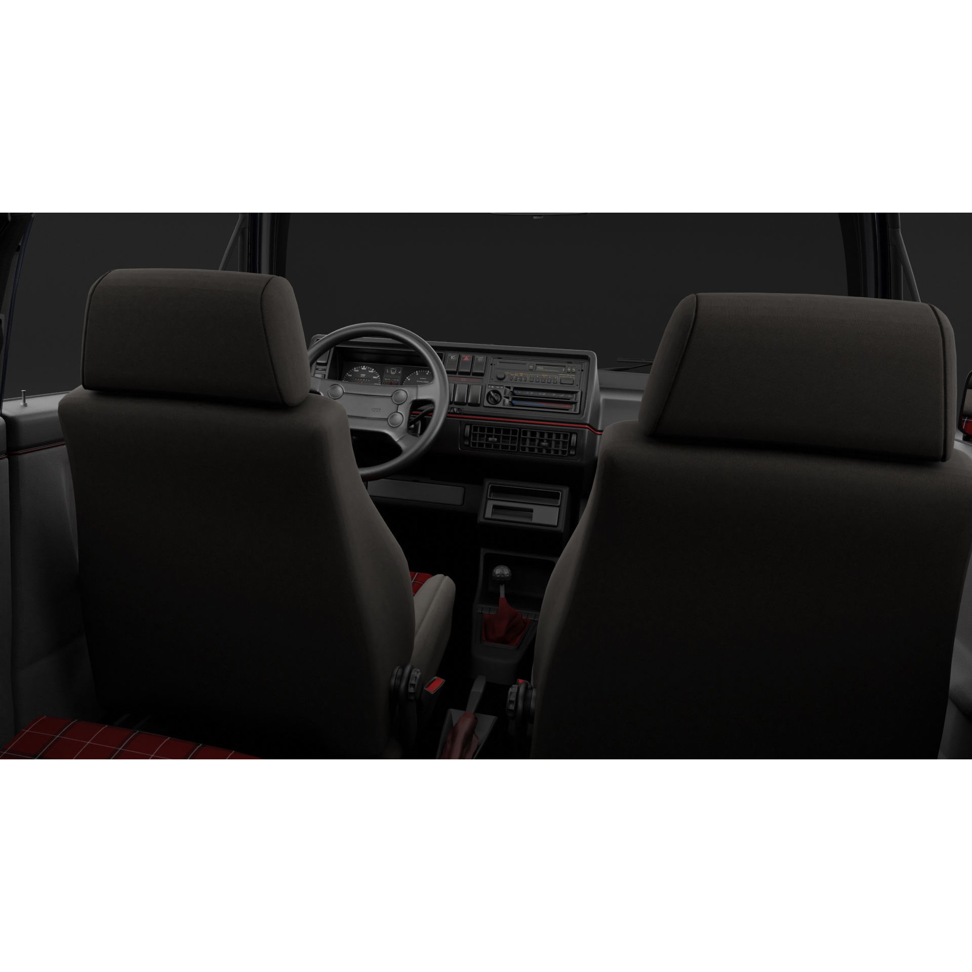 VW Golf GTI 16V MK2 - Low-Poly Game-Ready 3D Model - View 28