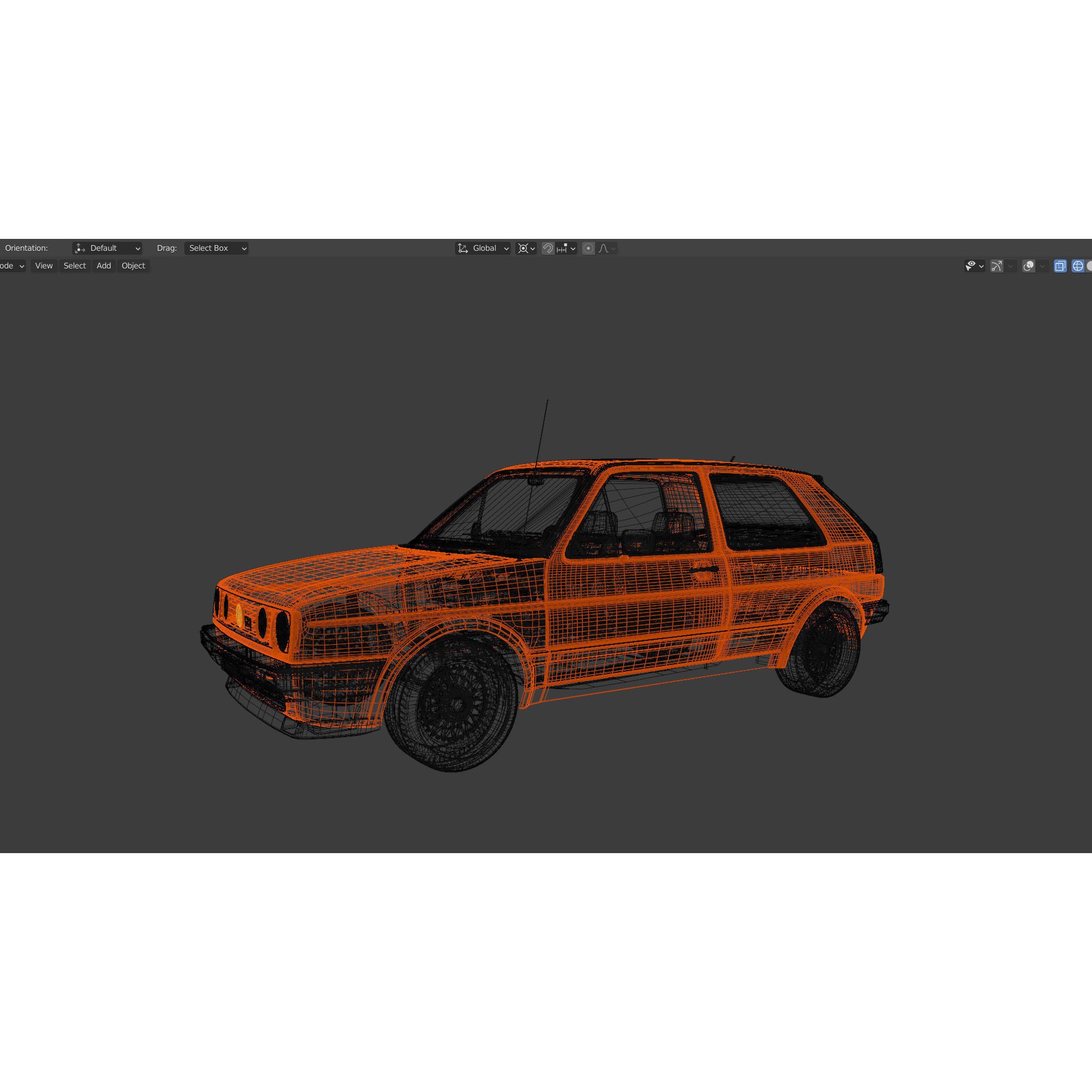 VW Golf GTI 16V MK2 - Low-Poly Game-Ready 3D Model - View 31