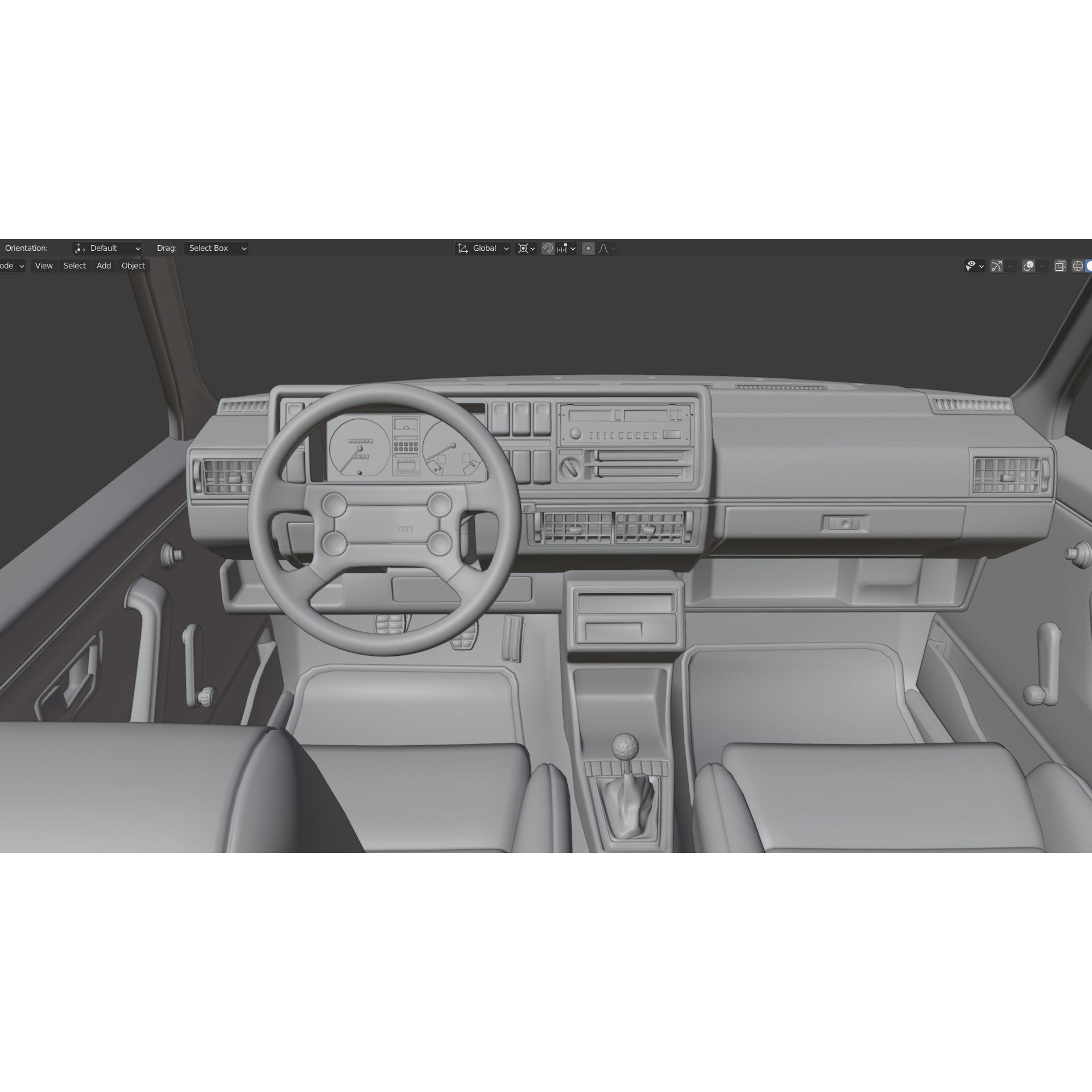 VW Golf GTI 16V MK2 - Low-Poly Game-Ready 3D Model - View 33