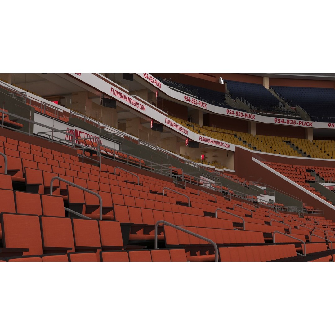 FLA Live Arena Interior Light 3D Model – High-Quality PBR Asset, FBX, OBJ