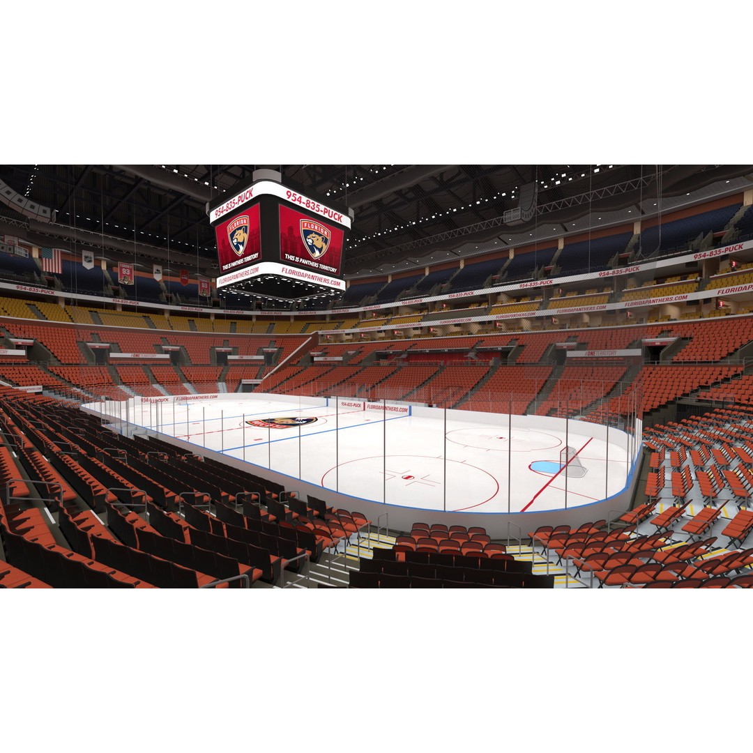 FLA Live Arena Interior Light 3D Model – High-Quality PBR Asset, FBX, OBJ - View 3