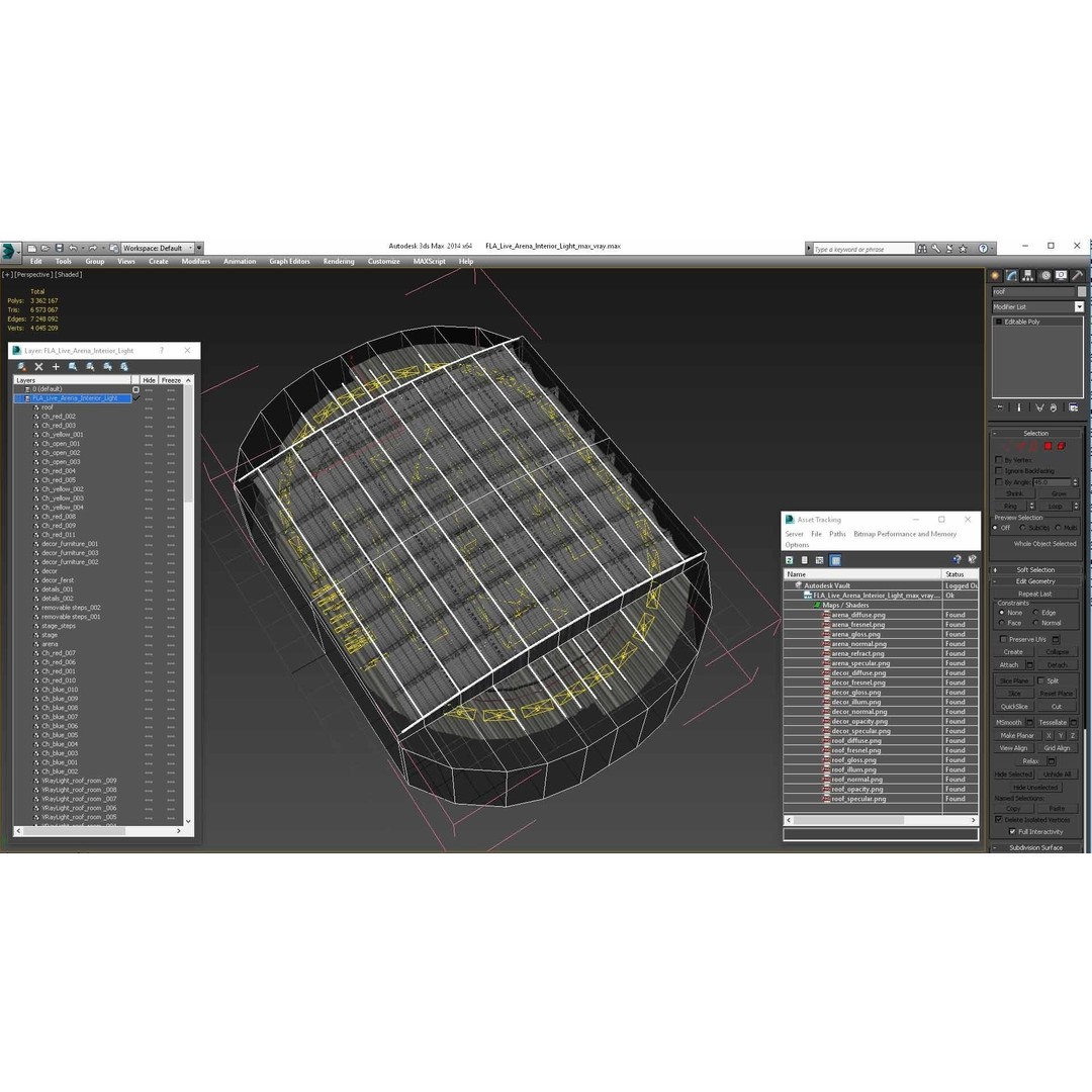 FLA Live Arena Interior Light 3D Model – High-Quality PBR Asset, FBX, OBJ - View 37