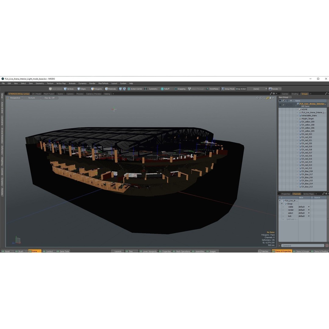 FLA Live Arena Interior Light 3D Model – High-Quality PBR Asset, FBX, OBJ - View 39