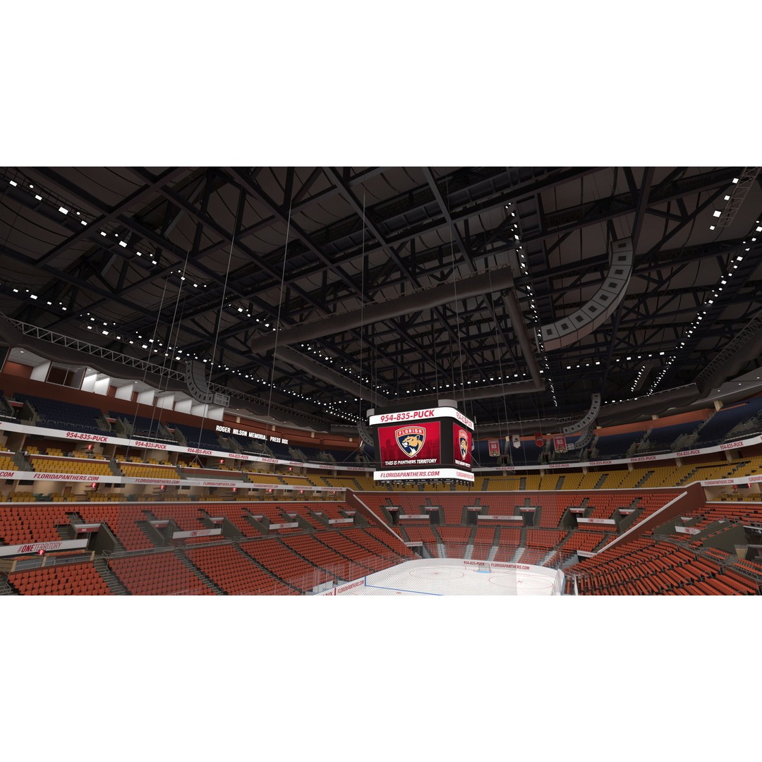 FLA Live Arena Interior Light 3D Model – High-Quality PBR Asset, FBX, OBJ - View 4