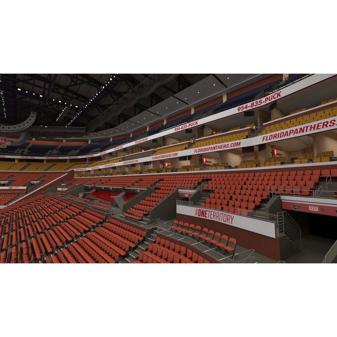 FLA Live Arena Interior Light 3D Model – High-Quality PBR Asset, FBX, OBJ - View 6