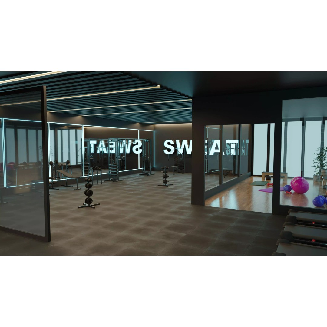 Gym Interior 3D Model – Low Poly PBR Asset for Game and Archviz - View 2
