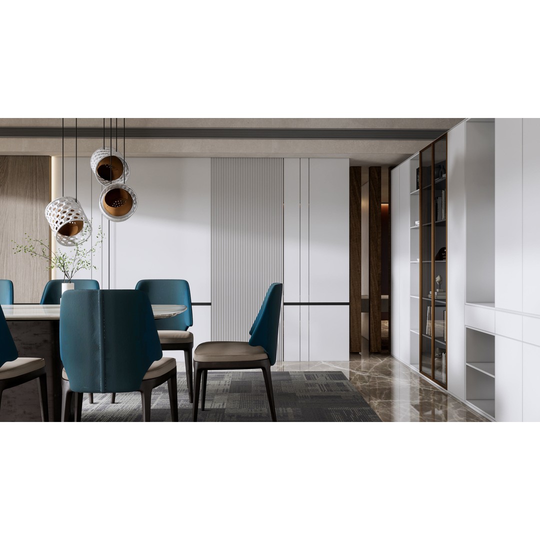 Dining Room 3D Model – Modern Full Scene with PBR Textures - View 14