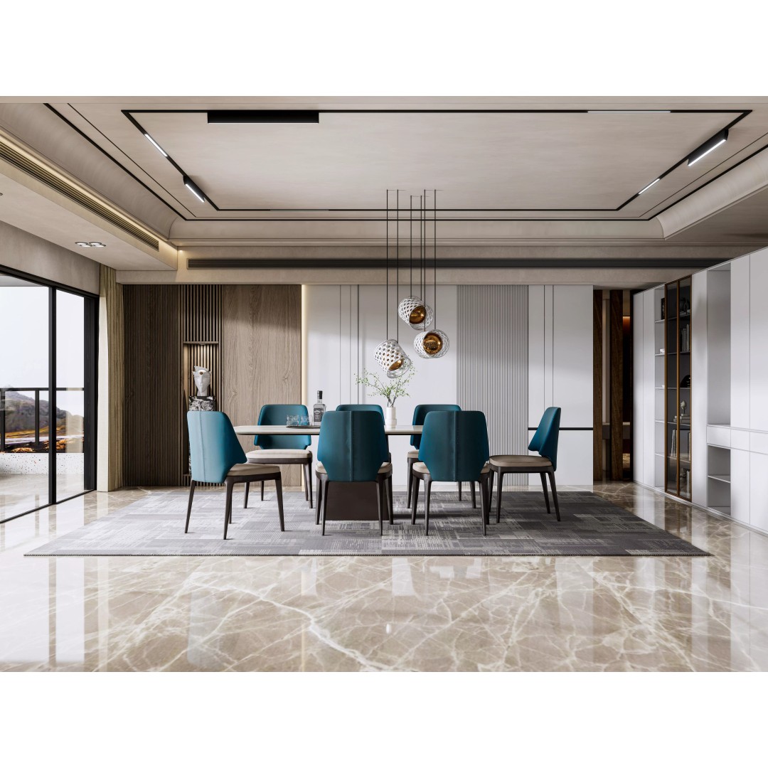 Dining Room 3D Model – Modern Full Scene with PBR Textures - View 3