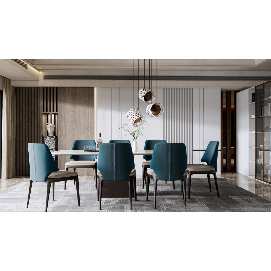 Dining Room 3D Model – Modern Full Scene with PBR Textures - View 5
