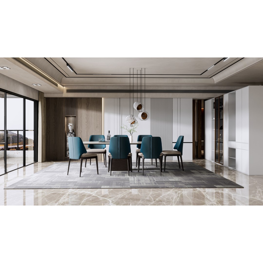 Dining Room 3D Model – Modern Full Scene with PBR Textures - View 9